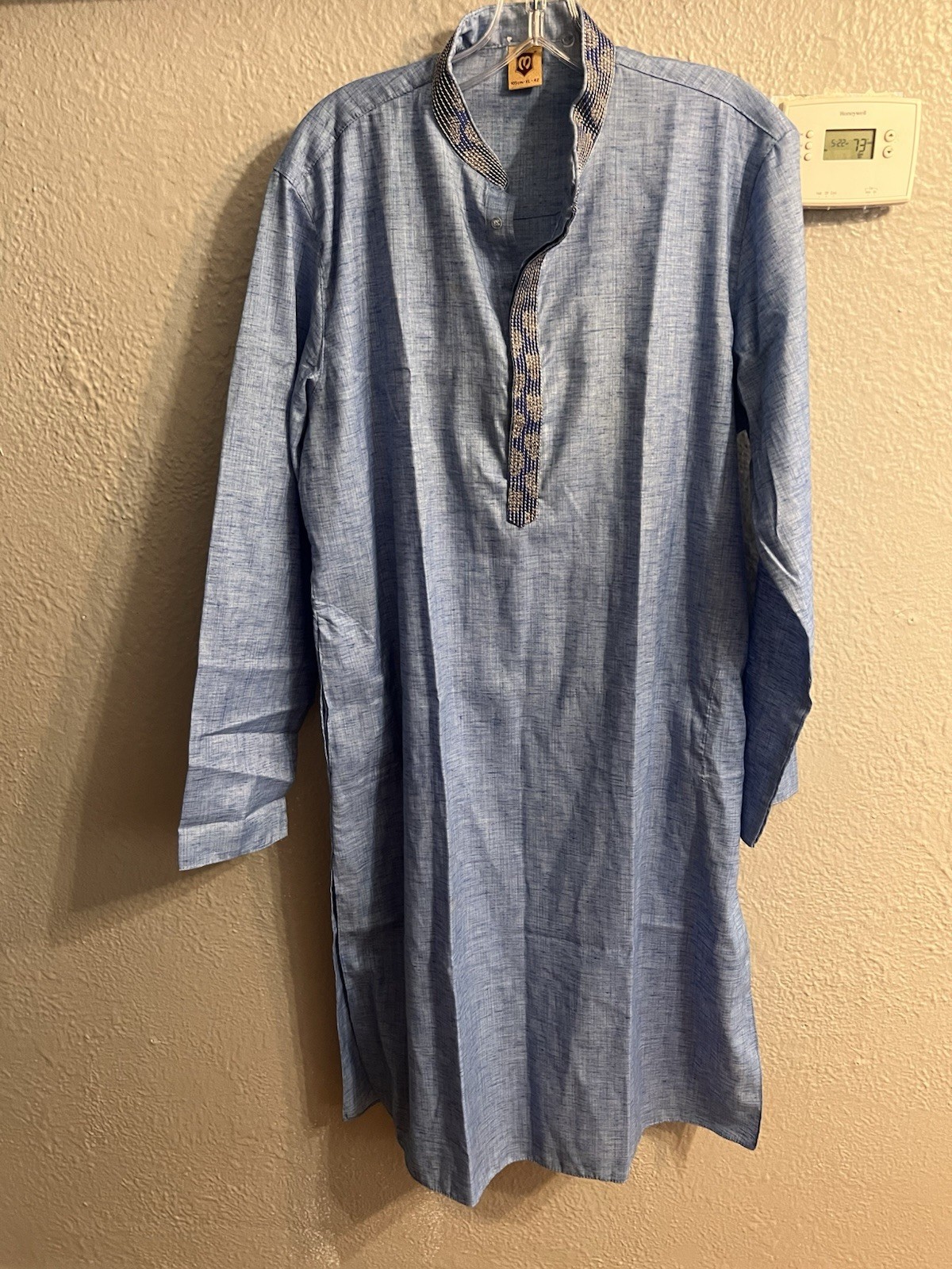 Manyavar Men Kurta Blue Tunic Size 42 XL