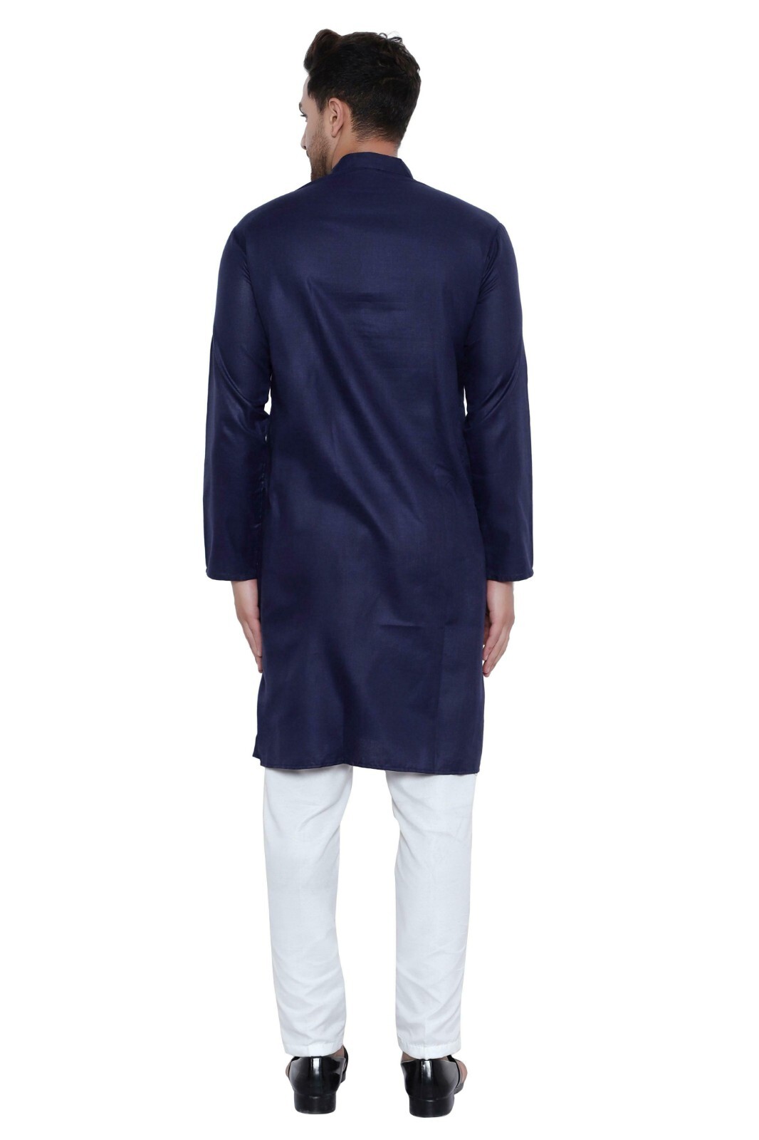 Luxury premium Cotton Plain Solid latest Blue Kurta Pajama Set for Men indian