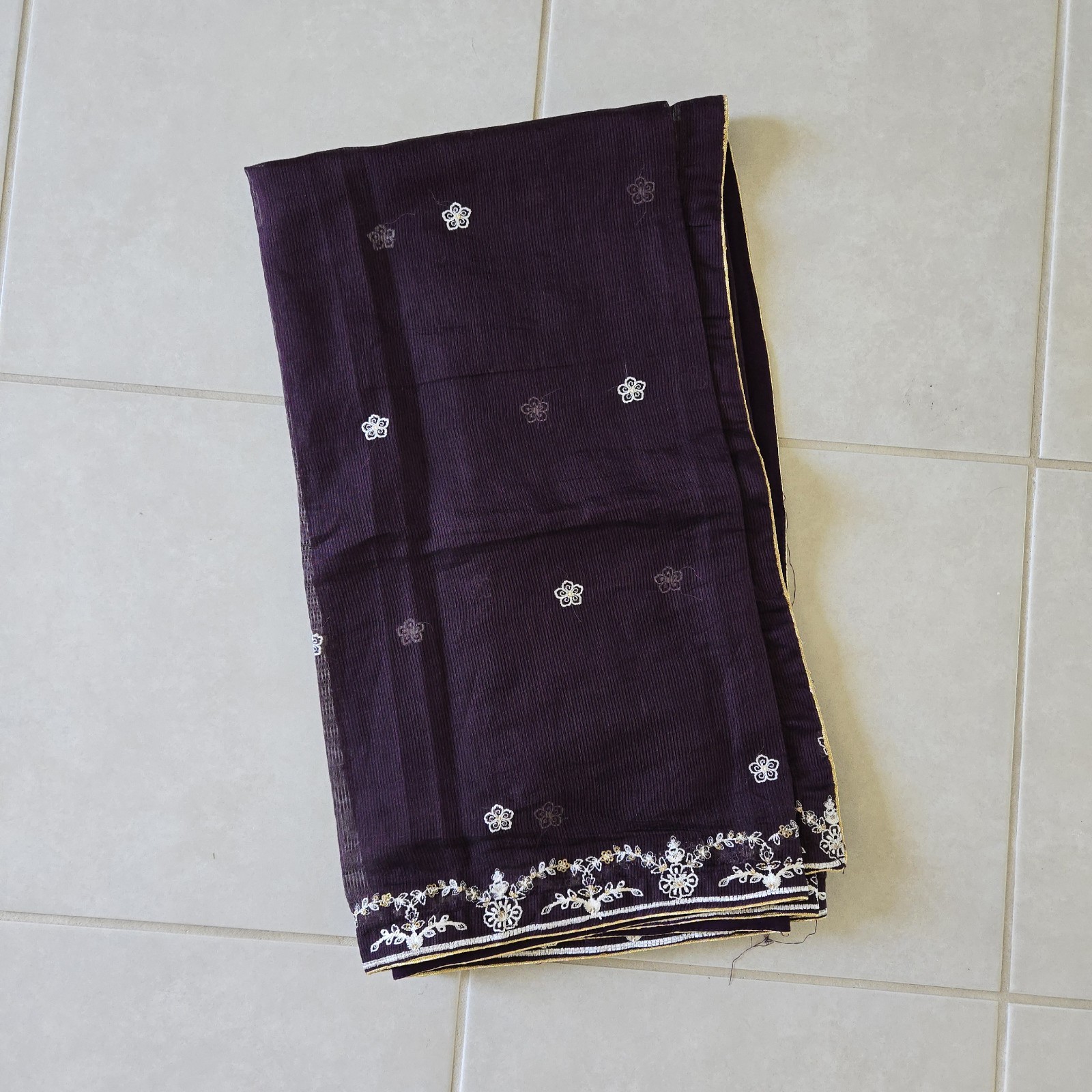 NEW Womens Sz L Large Traditional Indian Pakistani Dark Purple Salwar Kameez