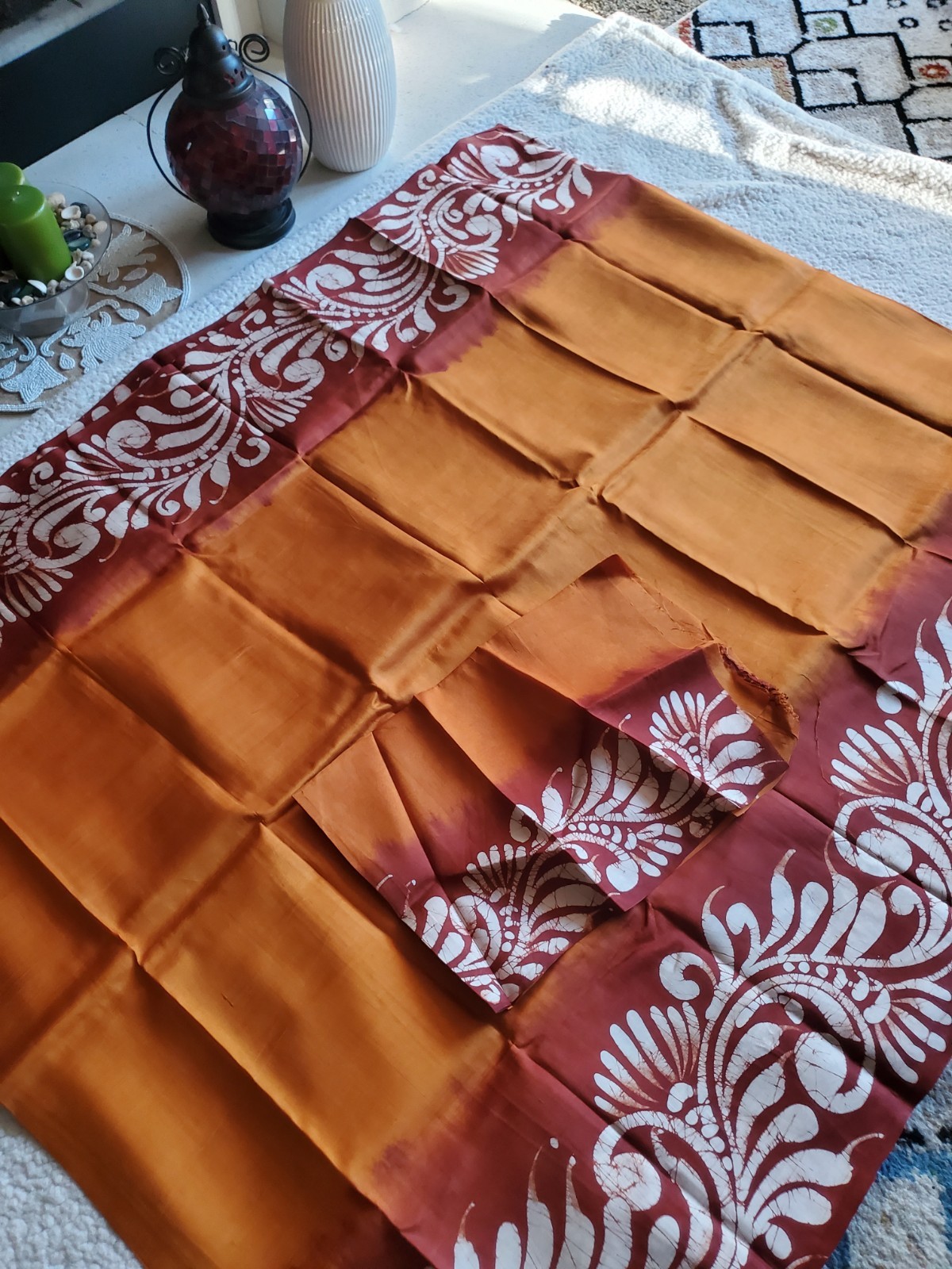 Women New Pure Silk Contemporary Batik Durga Saree Handloom Festive Wedding W Bp