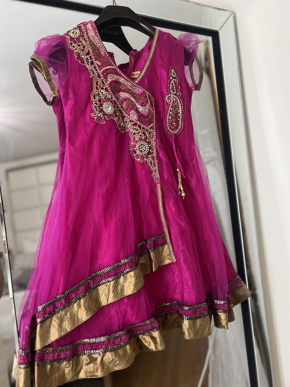 Two INDIAN CHILD DRESS PARTY,MARRIAGE /OCCASSION DRESS EMBROIDERY. Size 32/28&30
