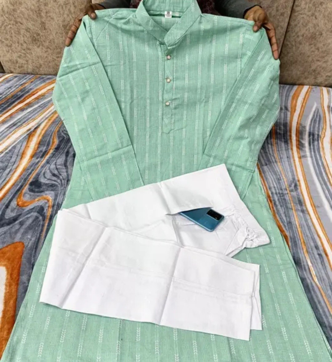 Man New Designer Kurta With Pant Set . Size M To 3xl.
