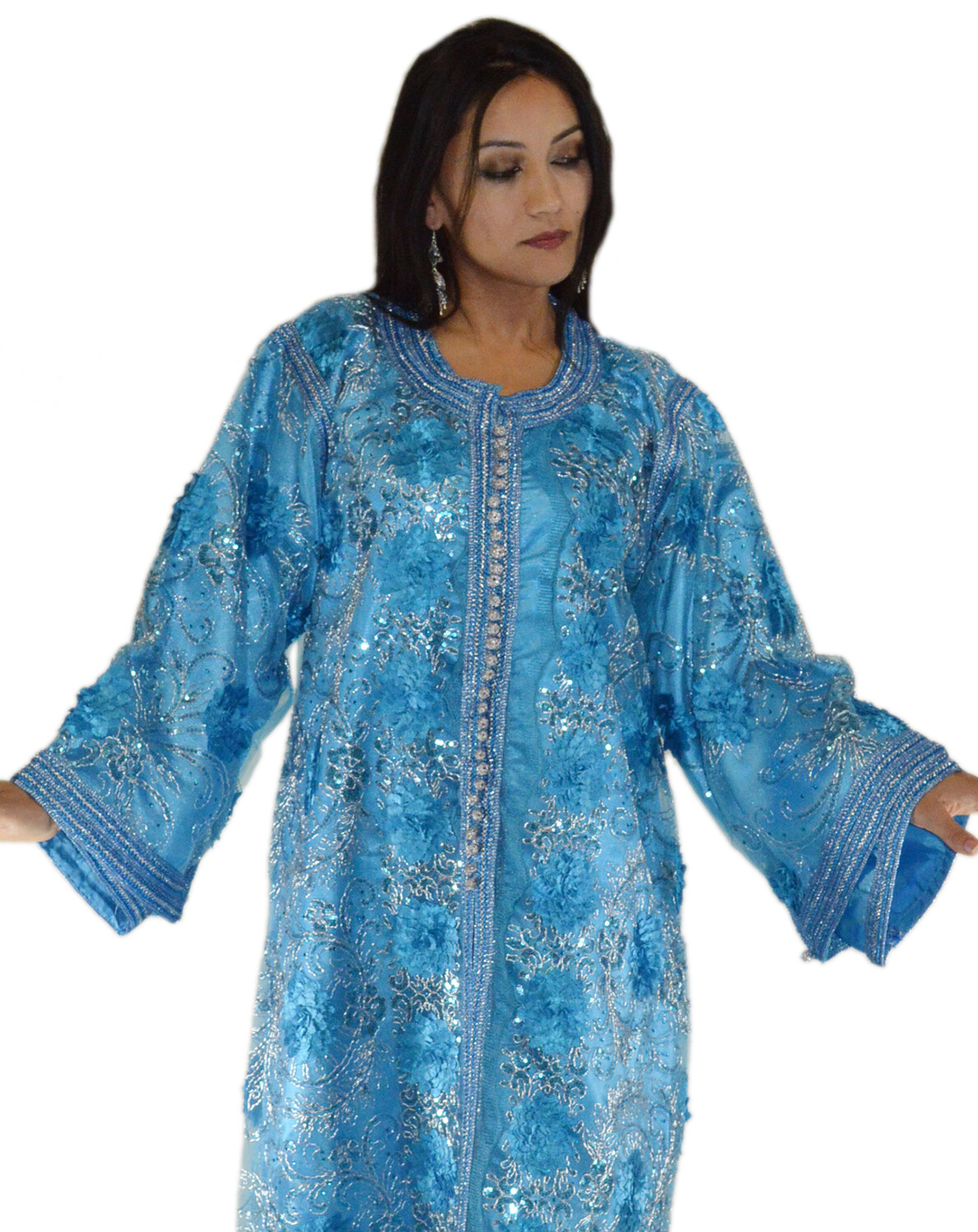 Moroccan Wedding Gown Caftan Kaftan Long Dress Abaya Tackchita Middle East