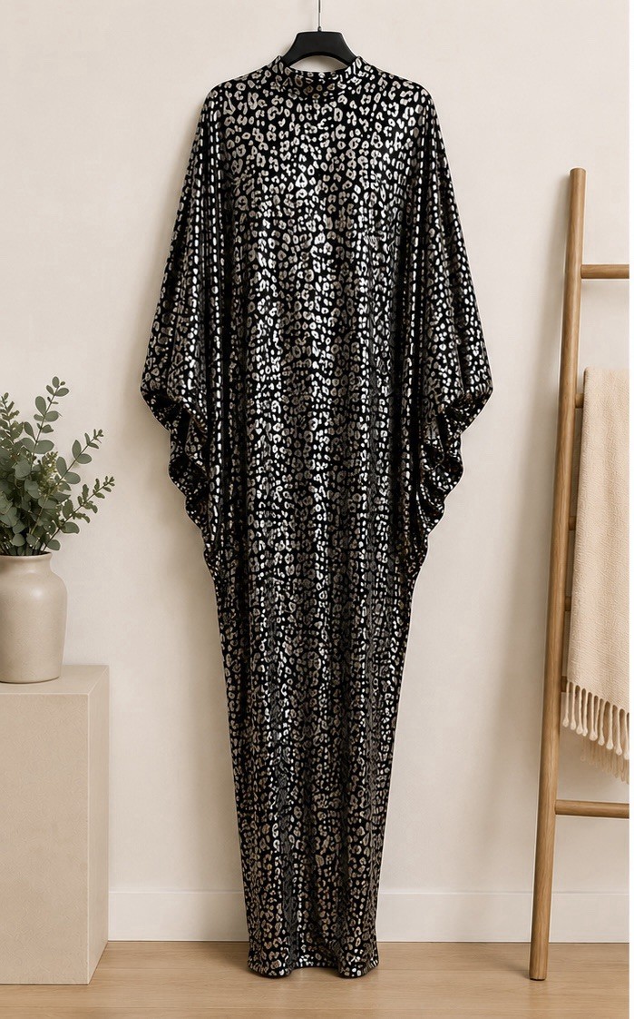 Elegant Tall Women’s high neck Long Kaftan Length 63in, Chest 42-44, sleeve 22