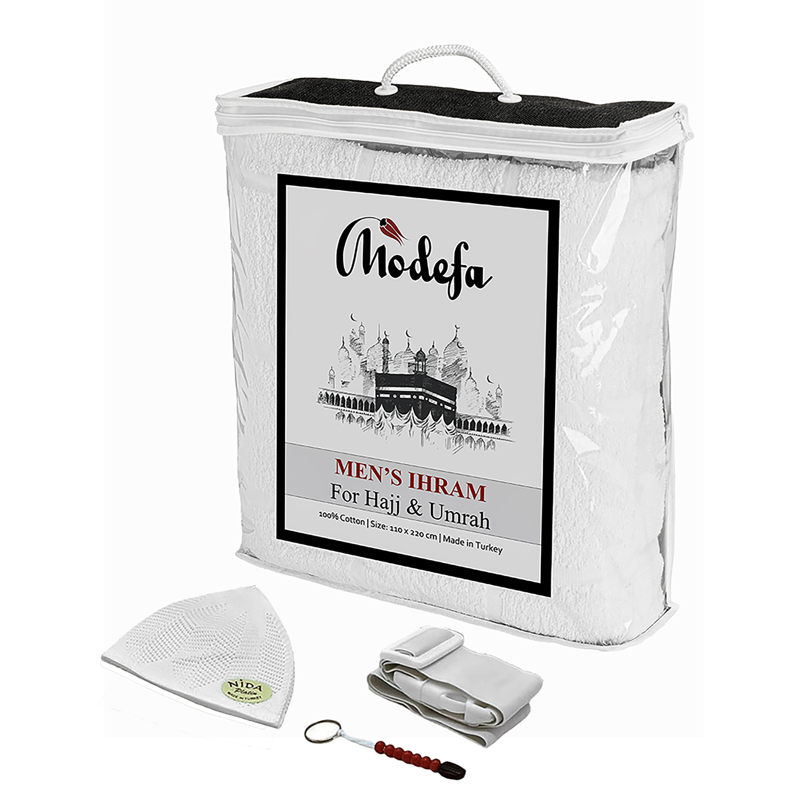 Men’s Cotton Ihram Set for Hajj | 1200 Grams |110 x 220cm per Towel; 2 Towels