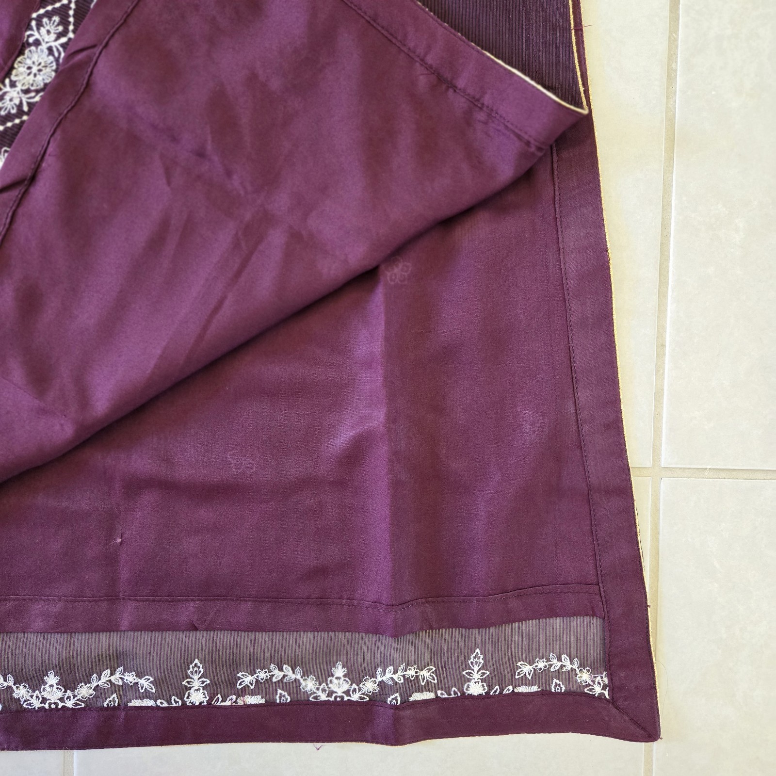 NEW Womens Sz L Large Traditional Indian Pakistani Dark Purple Salwar Kameez