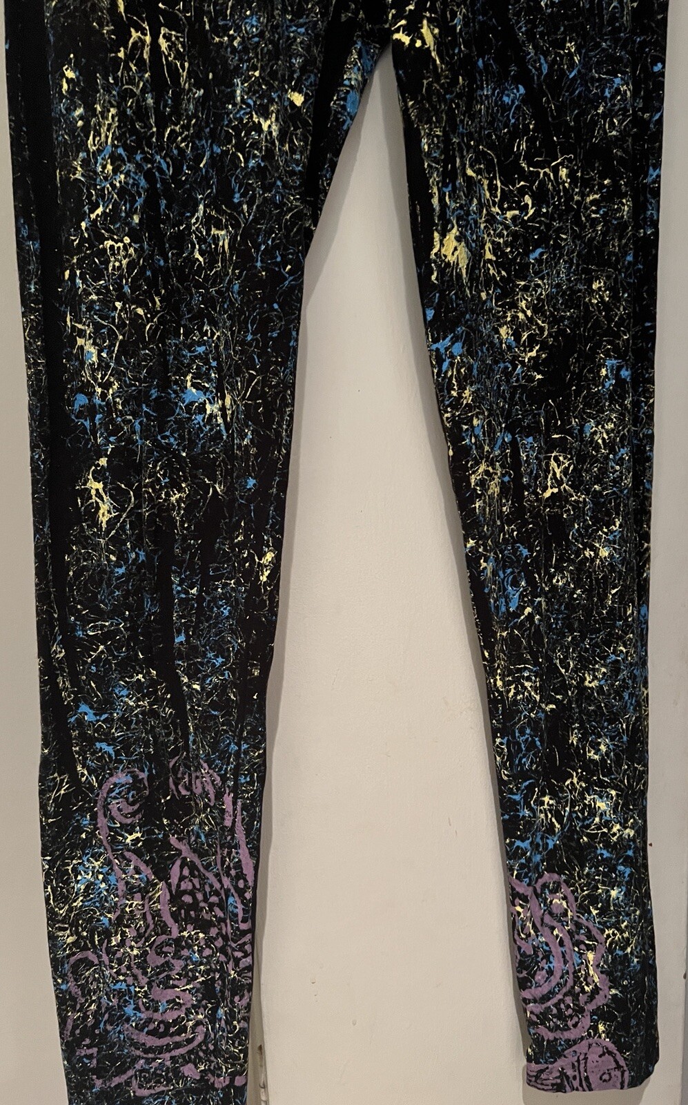 Women’s Nigerian 2-Piece Top and Stretch Tights Party Hand painted New M-L