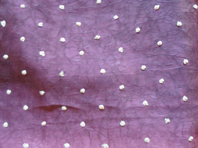 MINT MAROON/LIGHT BROWN SEQUINED POLYESTER SAREE W/BLOUSE-FREE S&H W/BIN