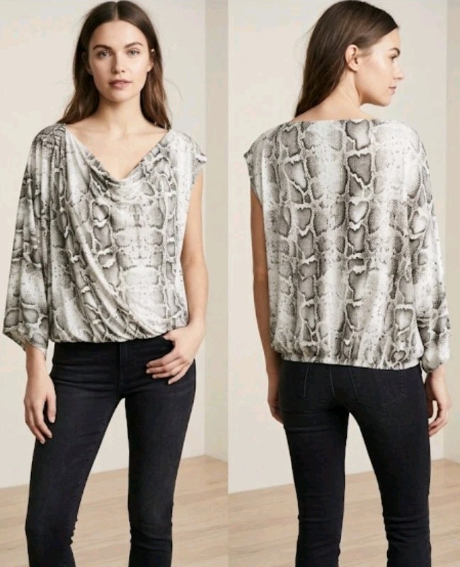 COLDESINA BLOUSE ALEXANDER DESIGNS SMALL ASYMMETRICAL ANIMAL PRINT
