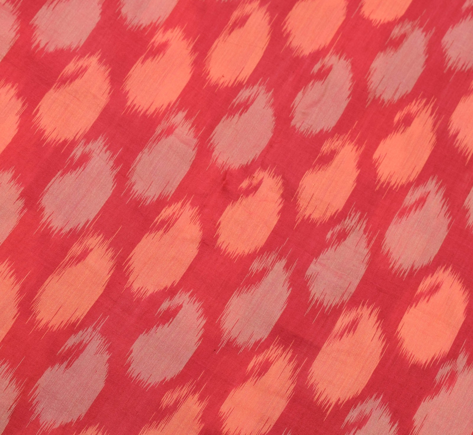 Sushila Vintage Sambalpuri Ikat Saree Hand Woven Pure Silk Red Sari Fabric