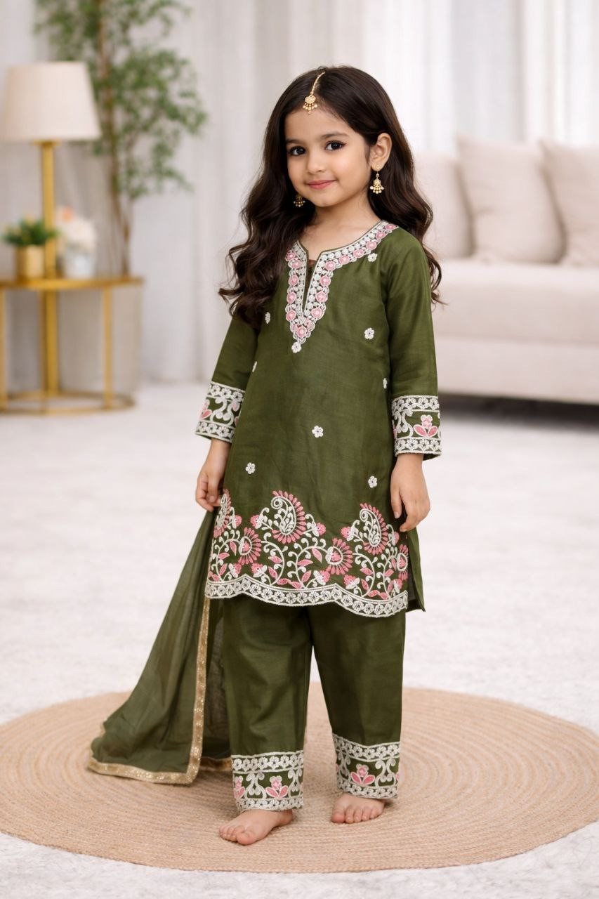 Indian Girls Eid Party Wear Kids Salwar Kameez Bollywood Dress