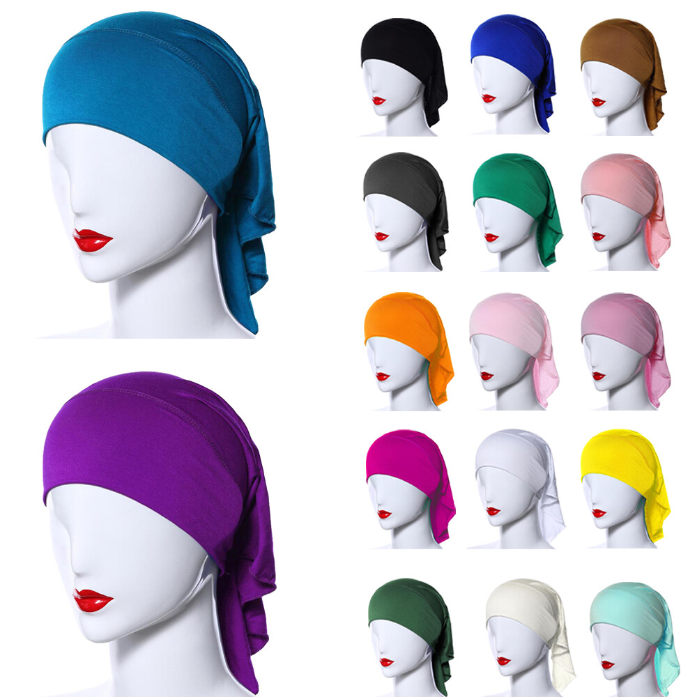 Muslim Women Lady Inner Hijab Caps Islamic Underscarf Headwear Hats Bonnet Cap