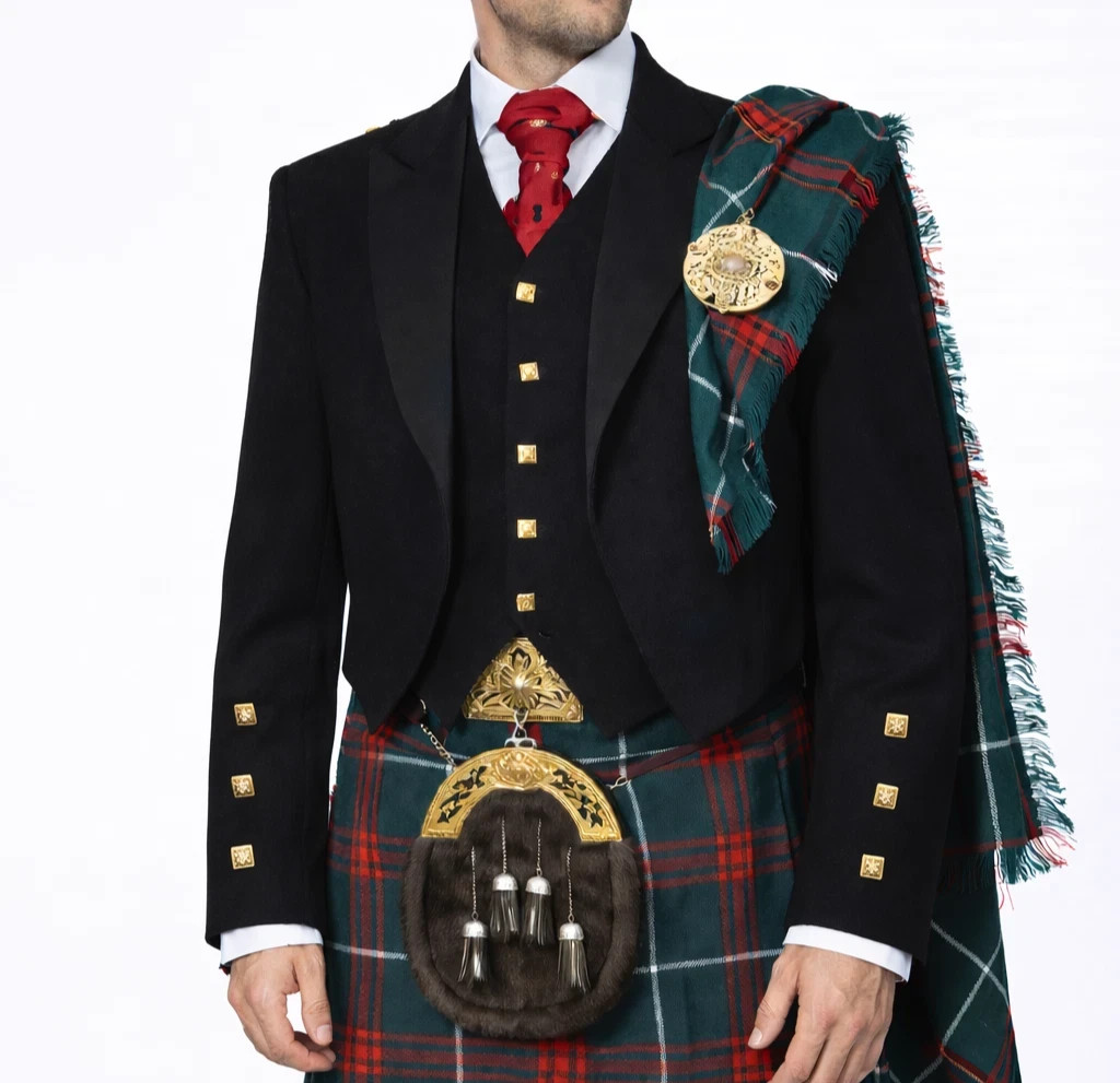 Men’s Scottish Prince Charlie Kilt Jacket Waistcoat Wedding Highland Formal Wear