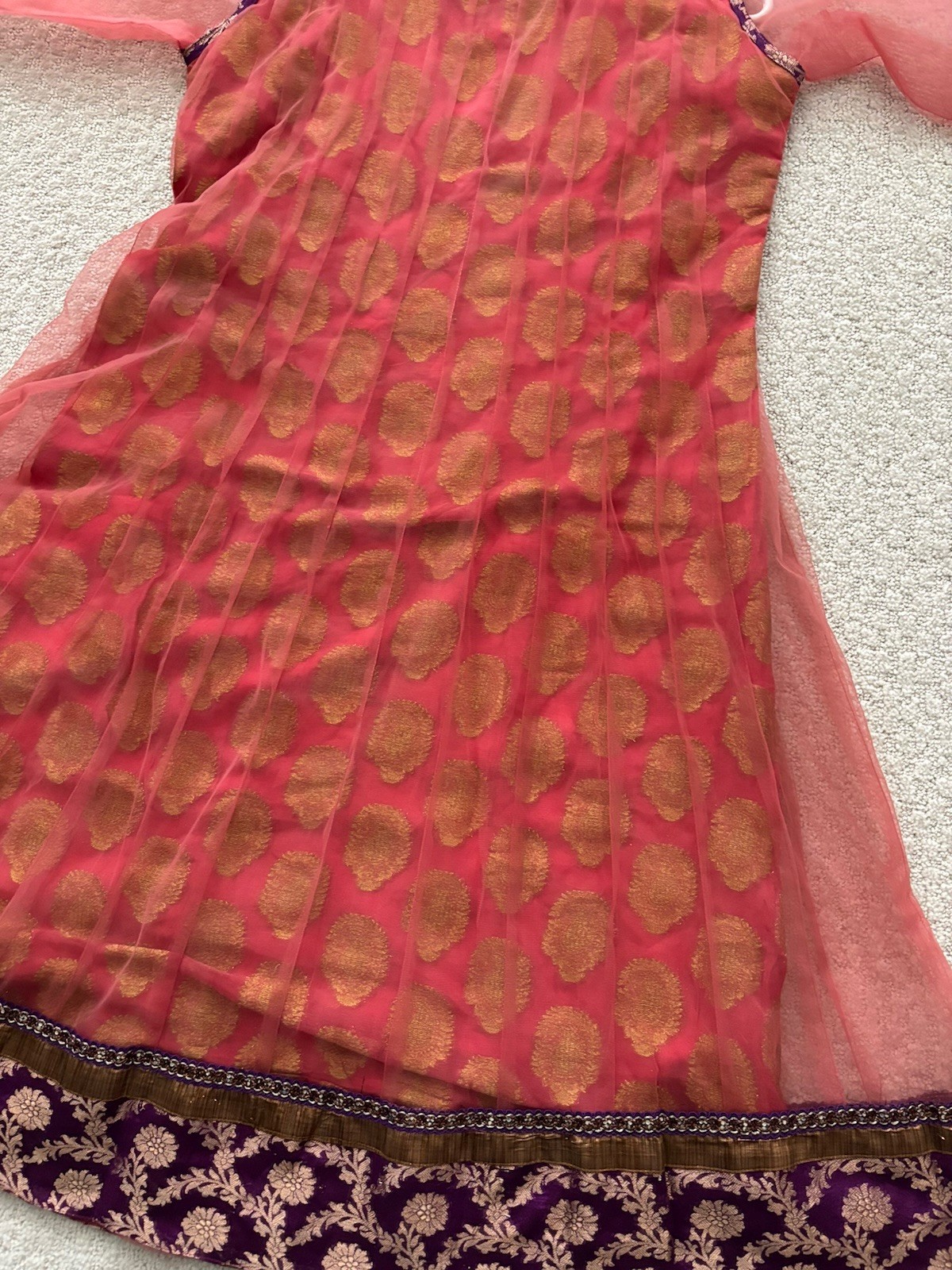 Pink And Purple Multicolor Designer Anarkali Style Readymade Womens Kurta