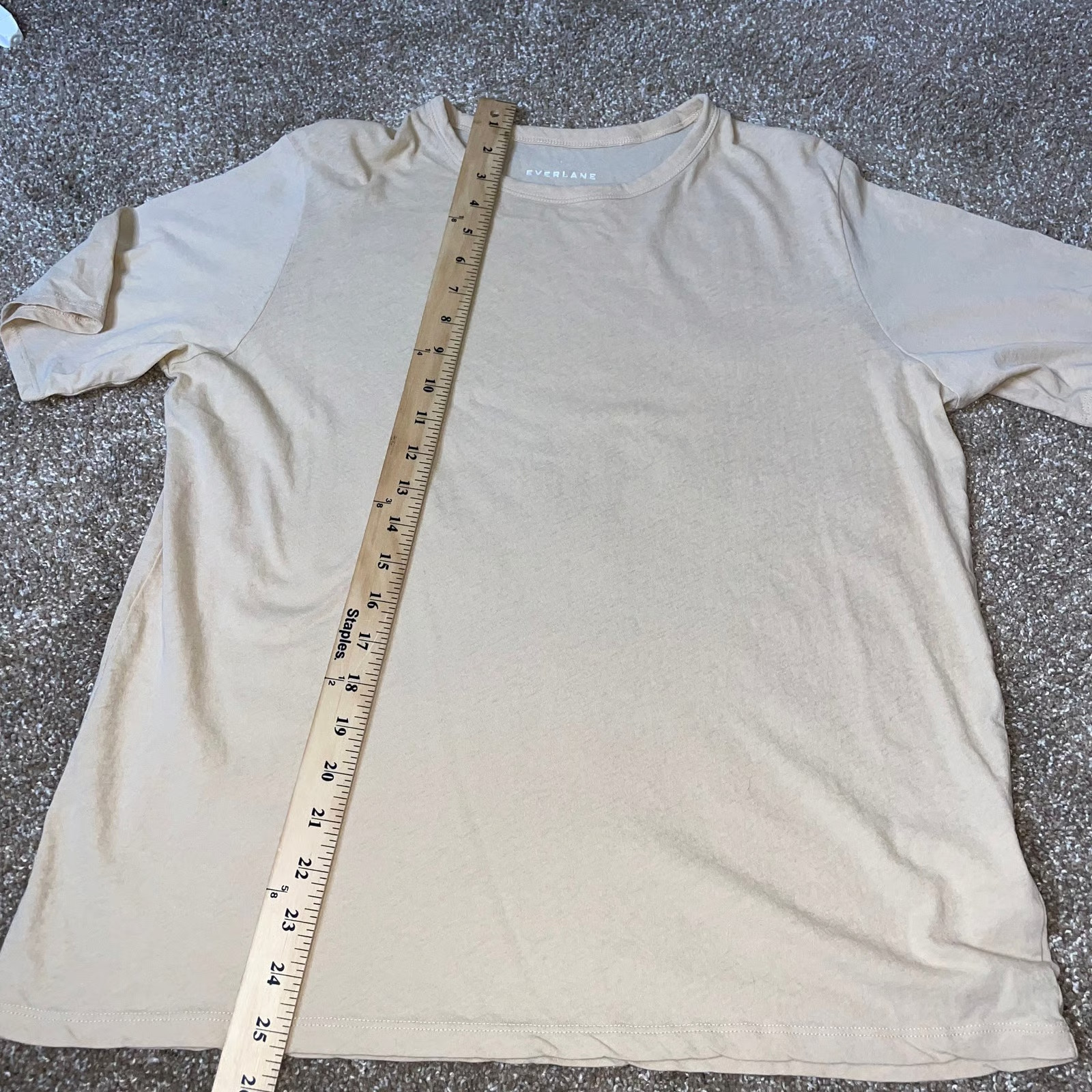 Everlane T-shirt basic khaki tan 100% Cotton staple piece comfort soft SZ SM