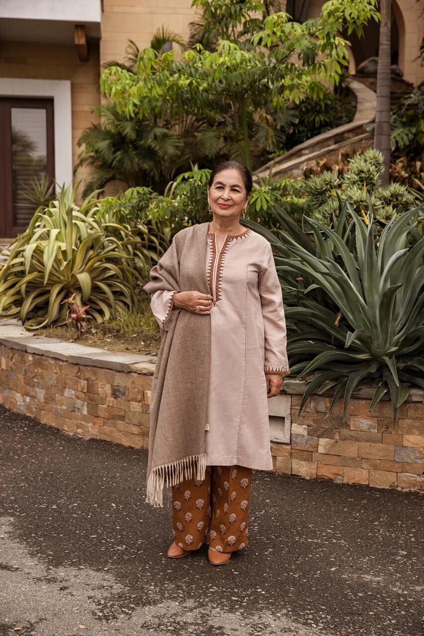 Original “Nishat” Embroidered Paneled Kurta With Printed Trouser 2PC PAKISTANI