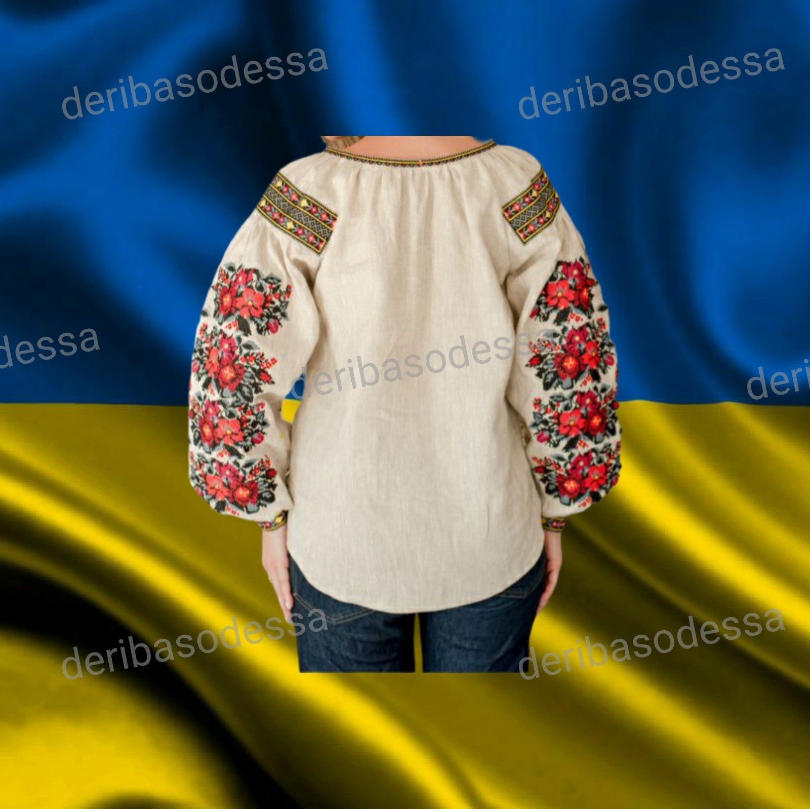 Traditional Ukrainian women’s embroidered blouse Vyshyvanka M,L,XL-3XL Linen100%