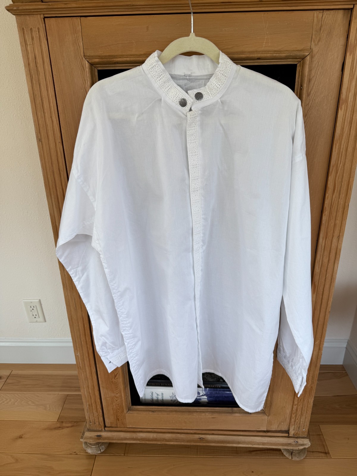 MENS 3XL Norwwgian BUNAD FESTDRAKT SHIRT from NORWAY Cotton with pewter