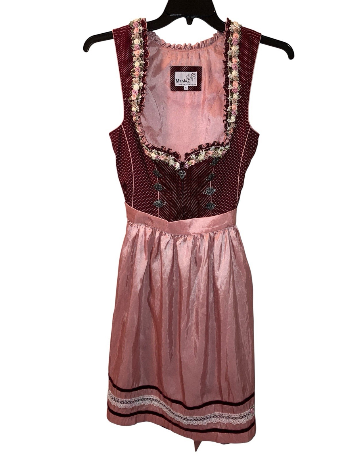 Marjo Trachten Dirndl Dress Oktoberfest Traditional Floral Ornate EU40 US Large