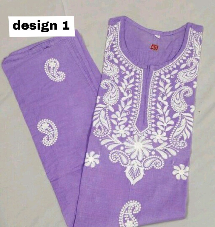 Indian Women’s Chikankari Lakhnawi / lucknow Kurti, Lilac, Pack Of 1
