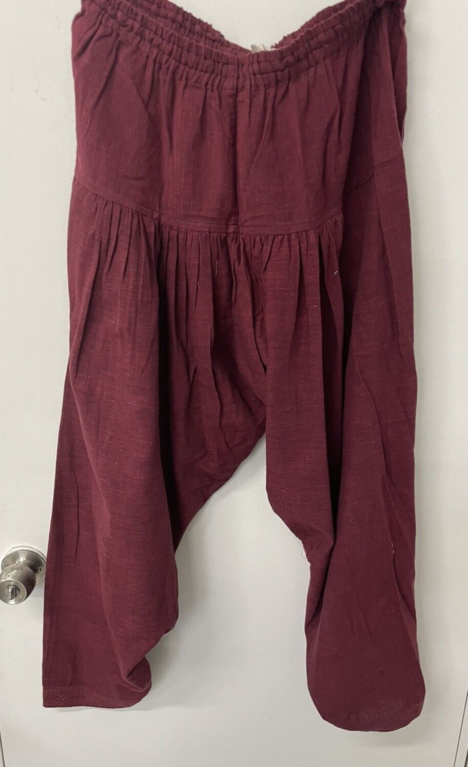 Fabindia Medium Salwar Dhoti Patiala Saffron Maroon Cotton New Shalwar Pocket
