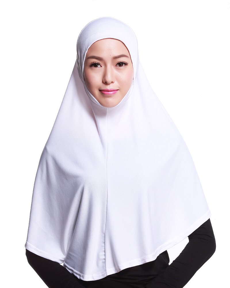 One Piece Hijab Scarf Amira Turban Head Cover Islam Headscarf Shawls Soild Color
