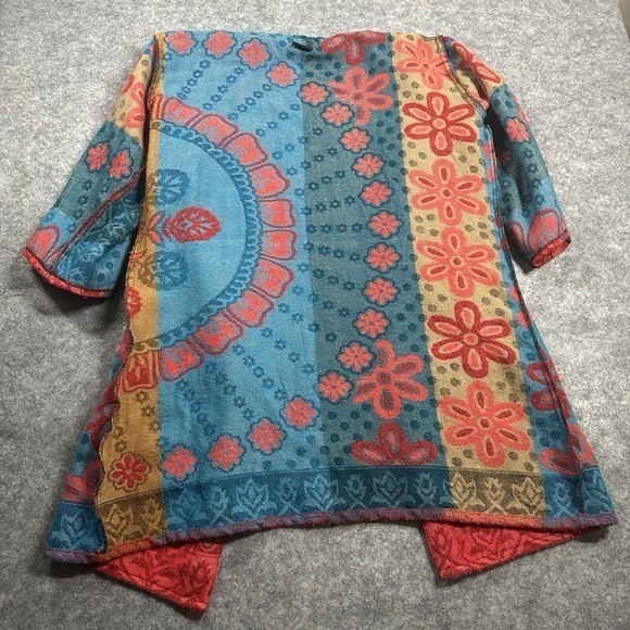 TDbN Kimono Jacket S/M? Cashmere? Retro Floral Reversible Pockets
