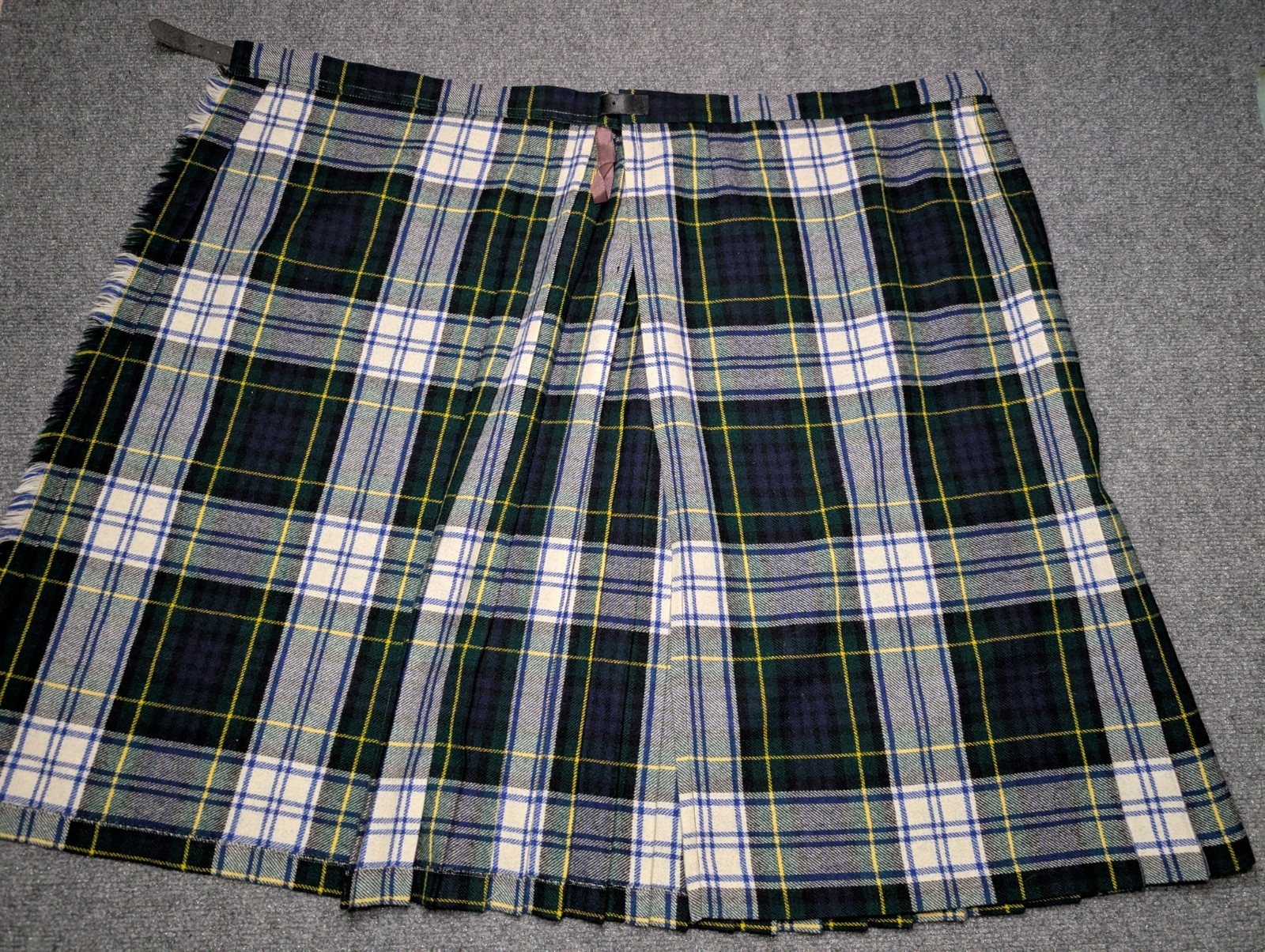 Pure New Wool Kilt Skirt Women’s 10 GreenTartan Scotland Knitwear Plaid VTG