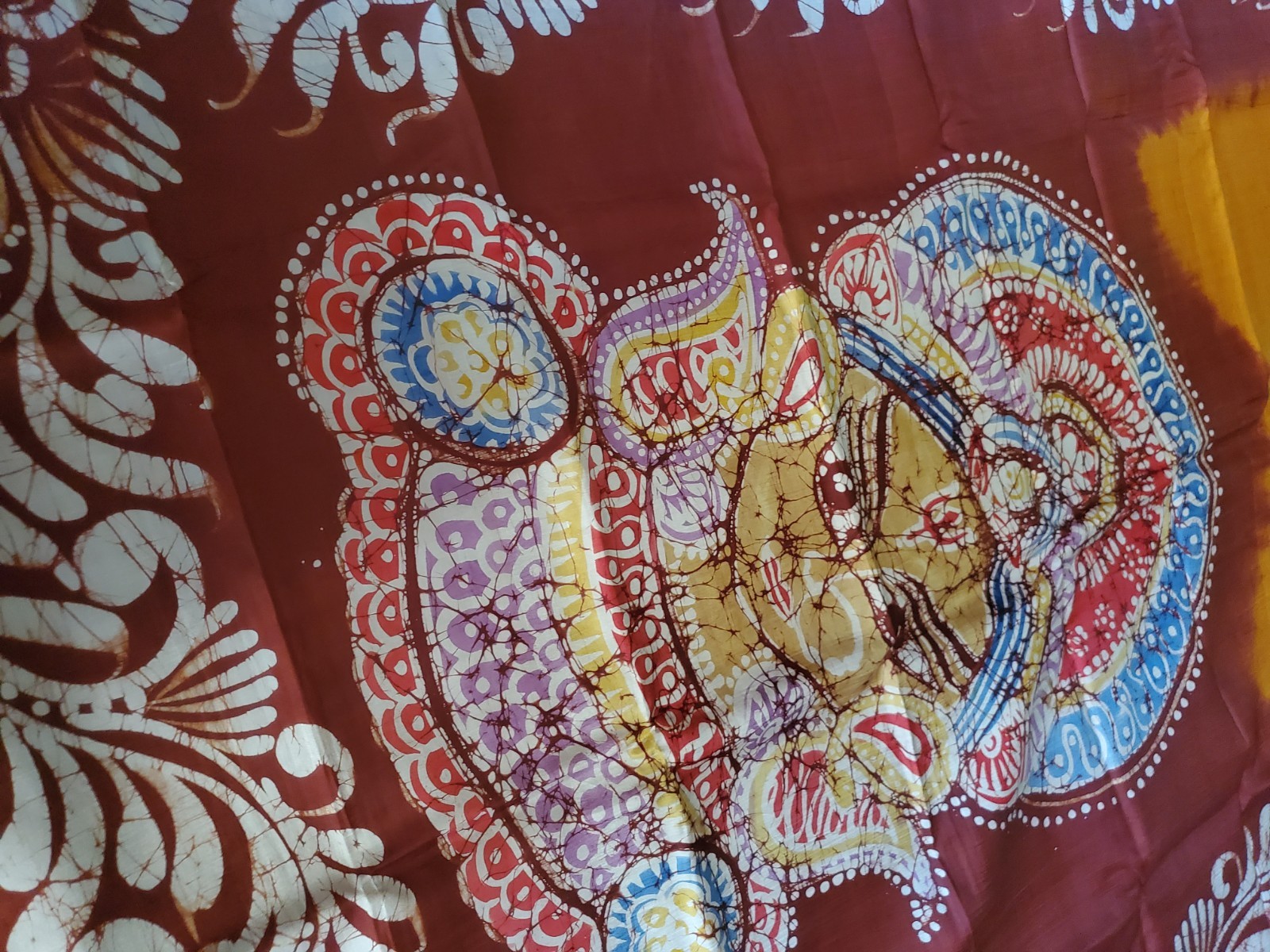 Women New Pure Silk Contemporary Batik Durga Saree Handloom Festive Wedding W Bp