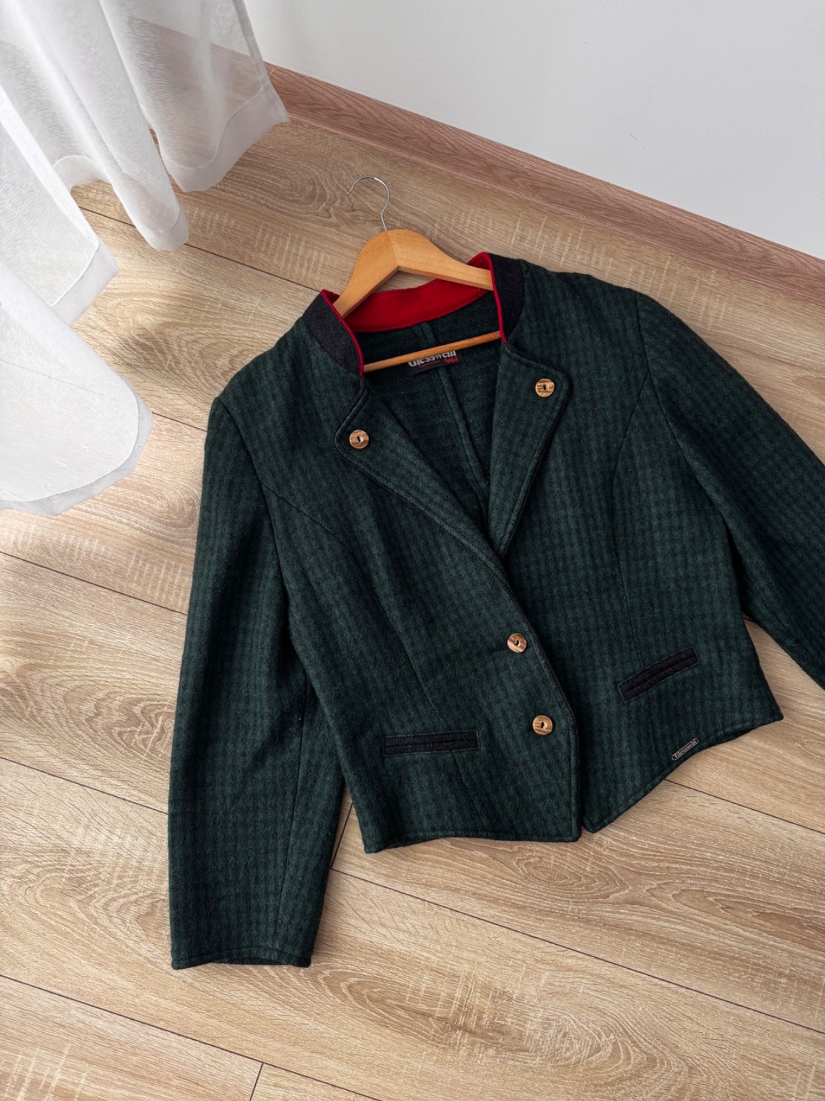 Vintage Giesswein Austrian Dirndl Trachten Original Oktoberfest Green Blazer