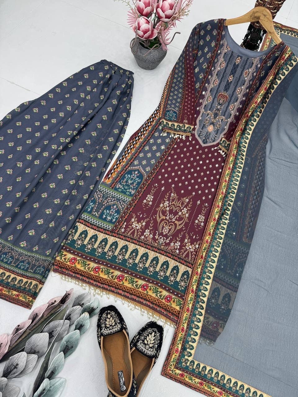 Sharara Plazoo Suit Party Wear Pakistani Wedding Salwar Kameez palazoo suit eid
