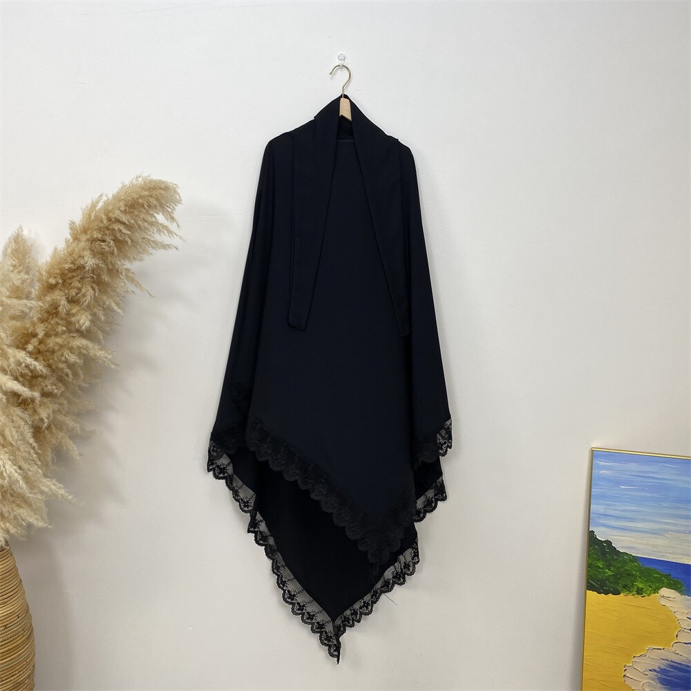 Muslim Women Overhead Khimar Prayer Garment Burqa Kaftan One Piece Hijab Top Eid