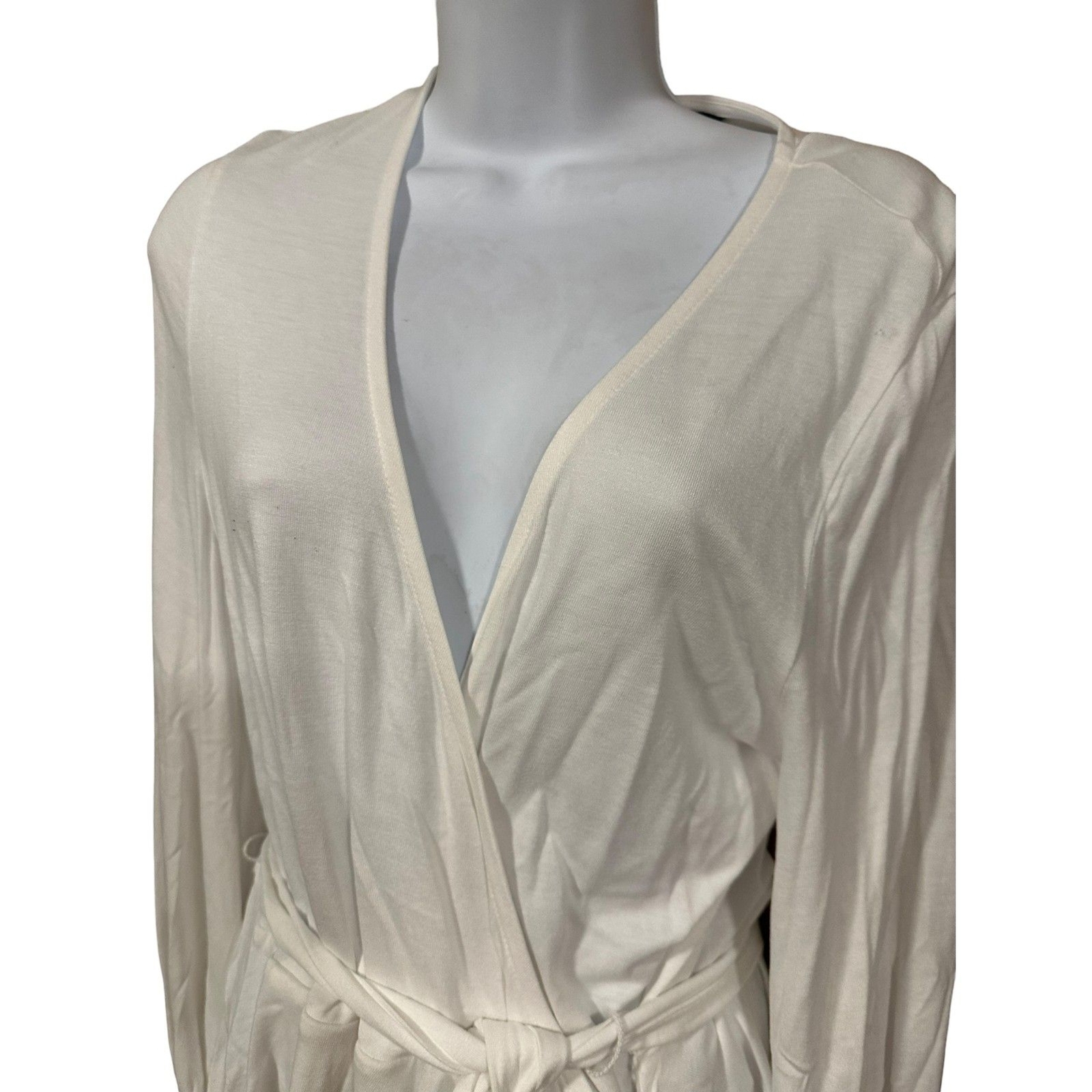 BANANA REPUBLIC WHITE MED SRAP BLOUSE NWT