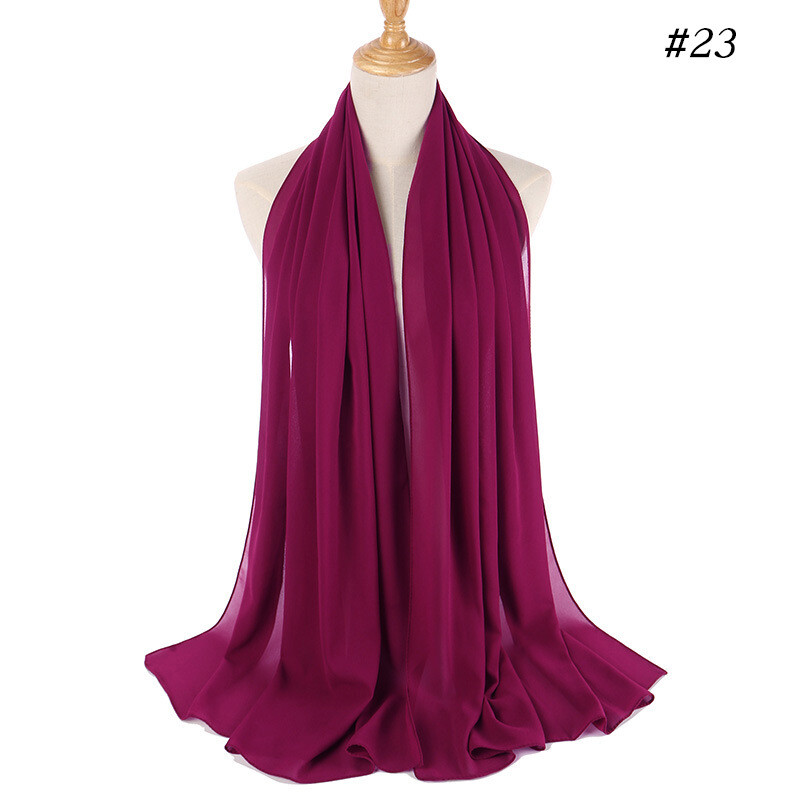 Women Girls Plain Chiffon Hijab Scarf Shawl Scarf Head Scarves Head Wrap Islamic