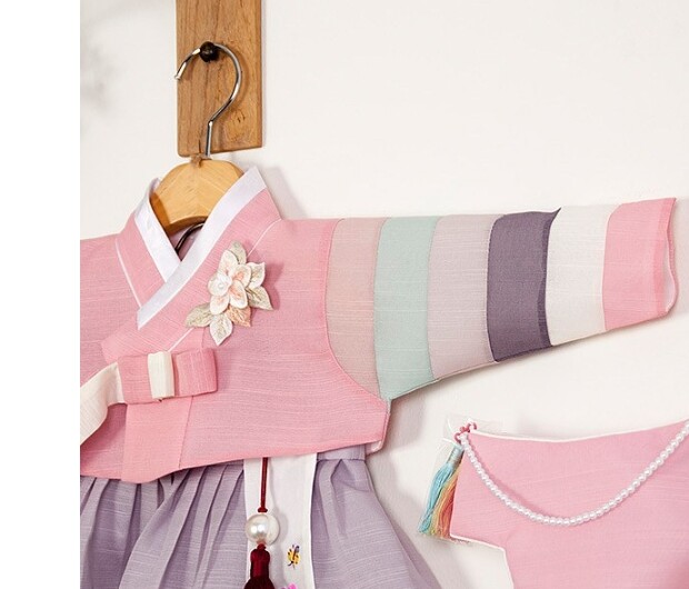 RUA Rainbow-Colored Hanbok Korean Traditional Clothing Birthday Party Girl PK GR