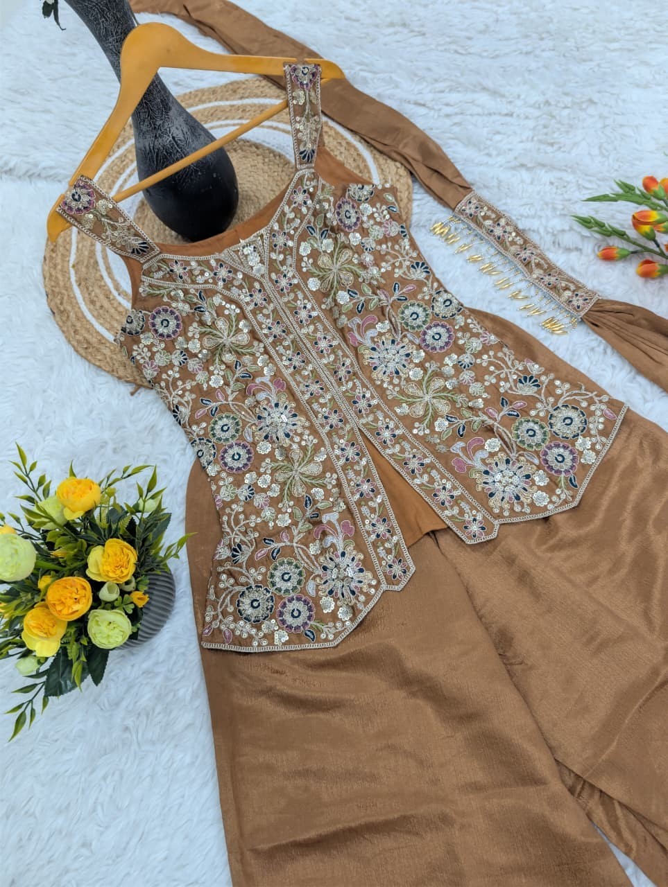 WEDDING PUNJABI SHARARA PALAZZO SALWAR SUIT PLAZZO KURTI SHALWAR KAMEEZ SUIT EID
