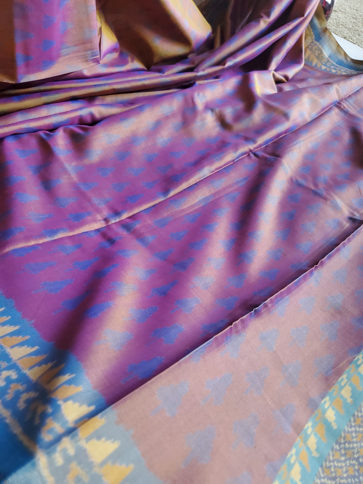 Women Pure Silk Ikkat Rajkot Patola Saree Handloom Wedding Party Bollywood