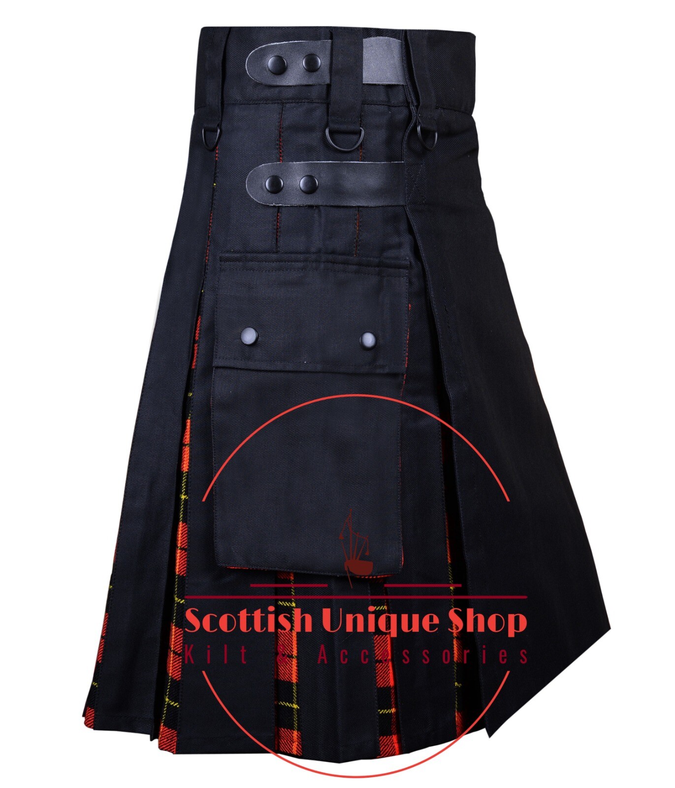 Scottish Handmade Wallace Tartan Hybrid Kilt Utility Kilt For Men Custom Size