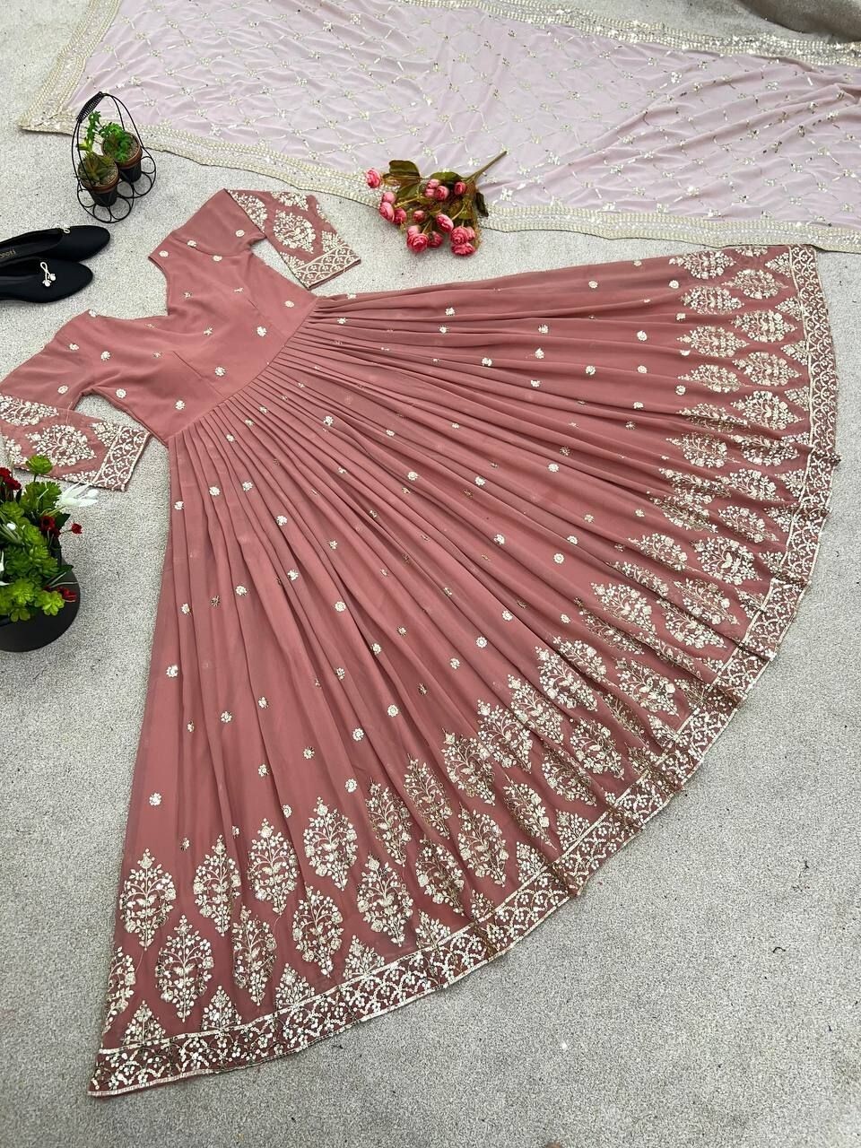 Anarkali Gown Pakistani Salwar Kameez Ready made Indian Wedding Party Bollywood
