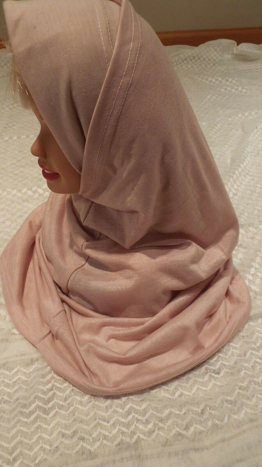Lot of 2 Two piece Al-Amira Hijabs 2 pc hijab scarf black pink gray blue marron