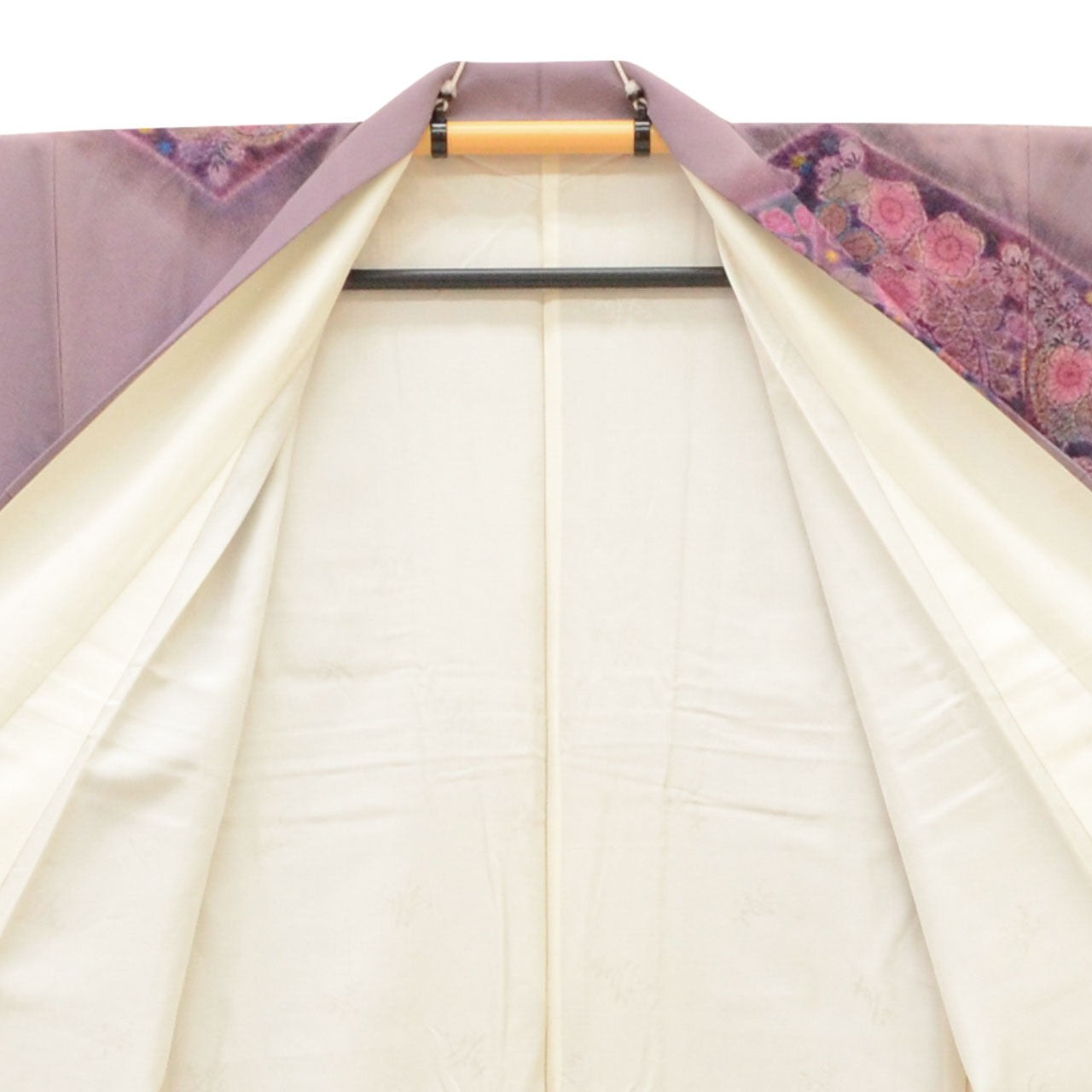 Vintage Japanese Kimono | Houmongi | Purple Silk Crepe | Tsujigahana | uu2038b