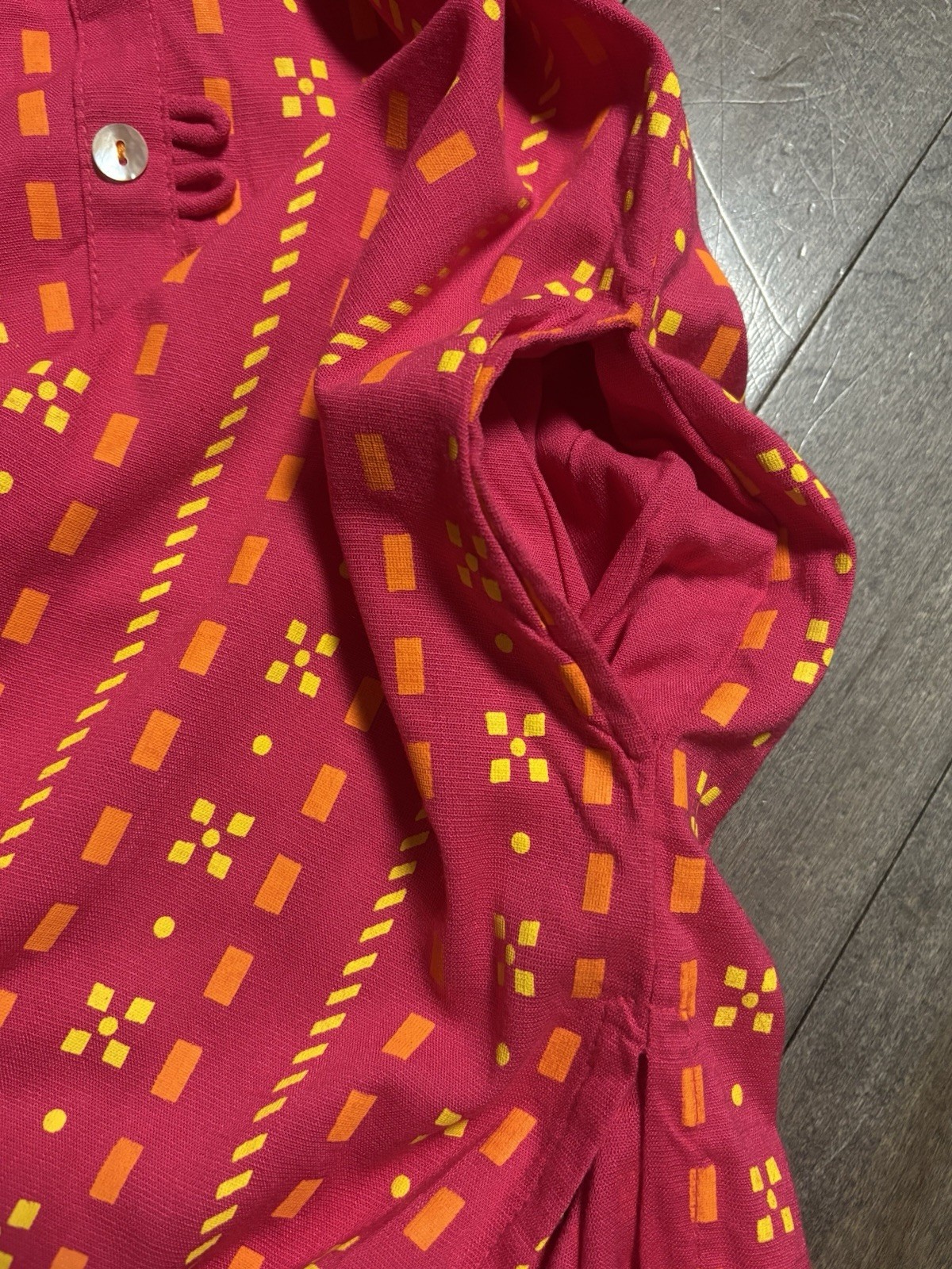 Ochre Girls 9/10 Pink Orange Geometric Kurta Tunic Top Boho 3/4 Sleeve Pockets