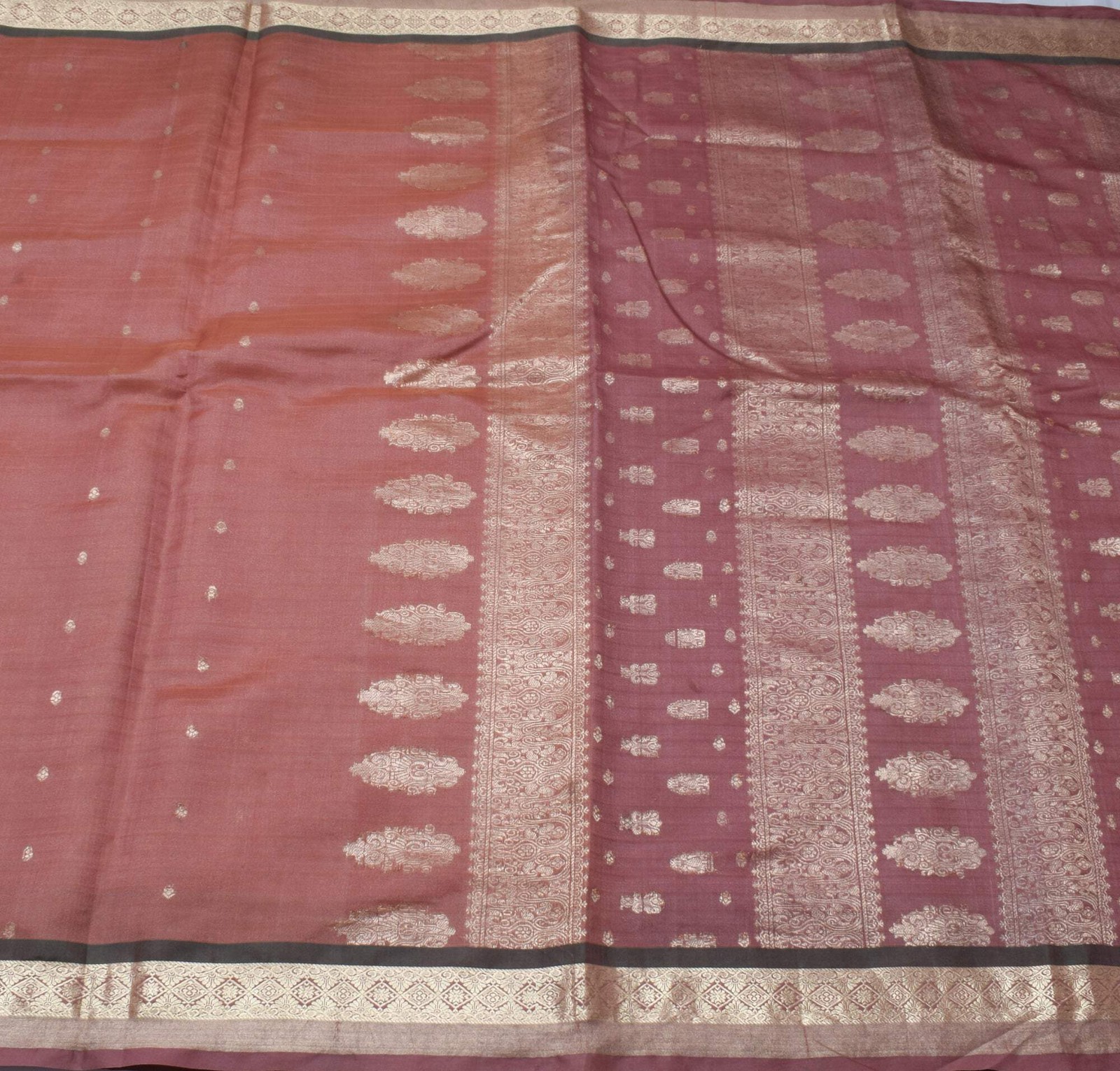 Sushila Vintage Indian Saree 100% Pure Silk Woven 5 Yard Sari Craft Fabric