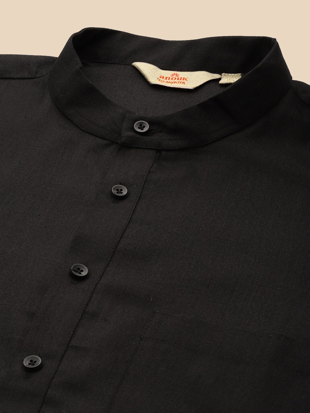 Men’s Pure Cotton Solid Kurta – Mandarin Collar, Knee Length, S to XXL