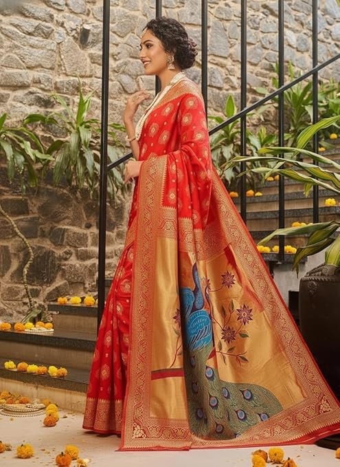 Women’s Banarasi Kanjivaram Art Silk Saree with Blouse Material