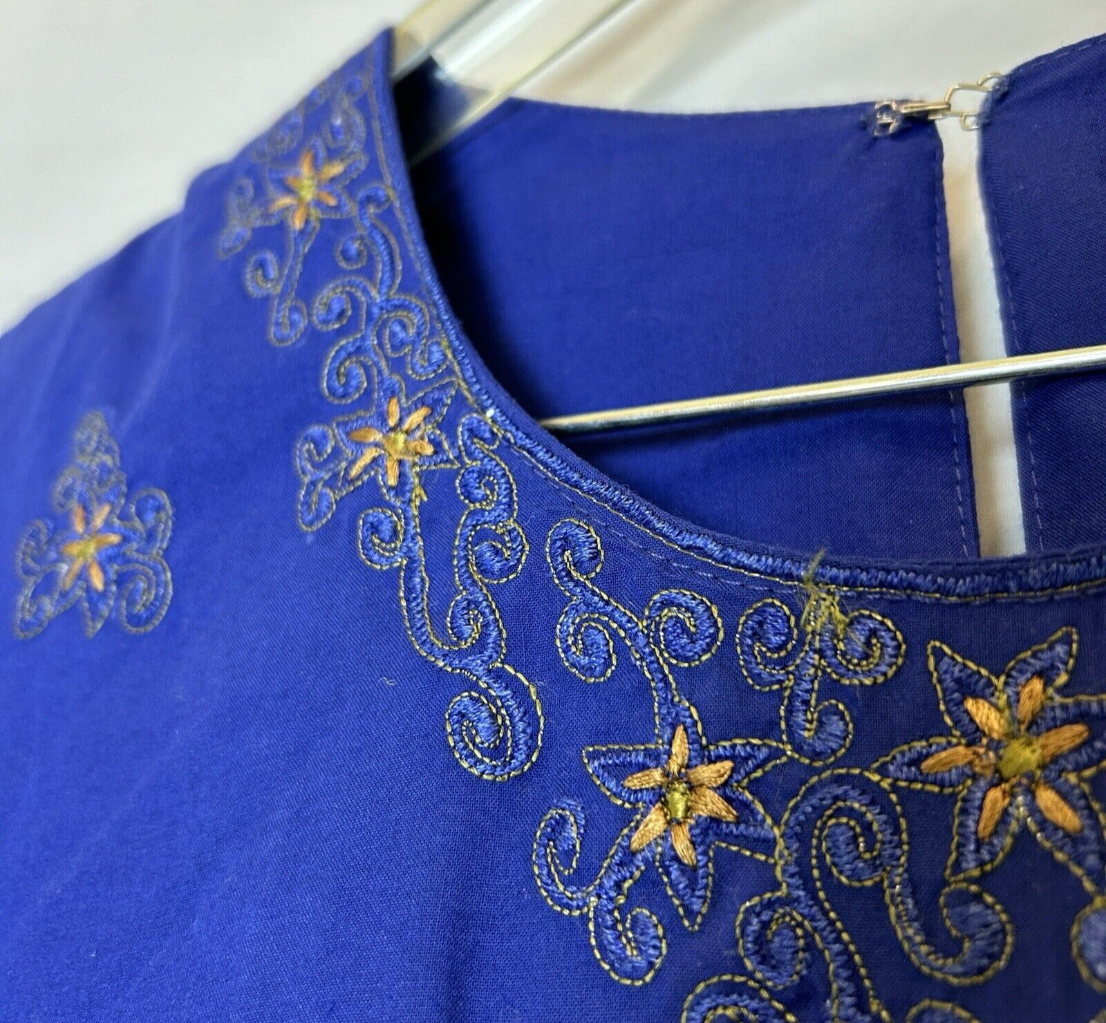 Indian Garment Saree Womens Extra Large Blue Yellow 3 Piece Set
