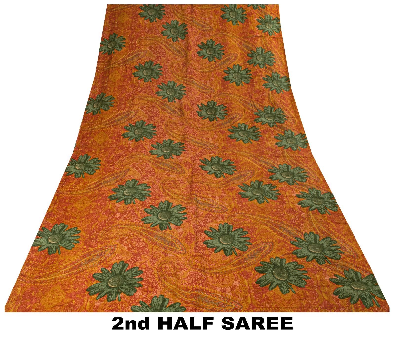 Sanskriti Vintage Soft Yellow Pure Woolen Saree Floral Printed Sari 5+Yd Fabric