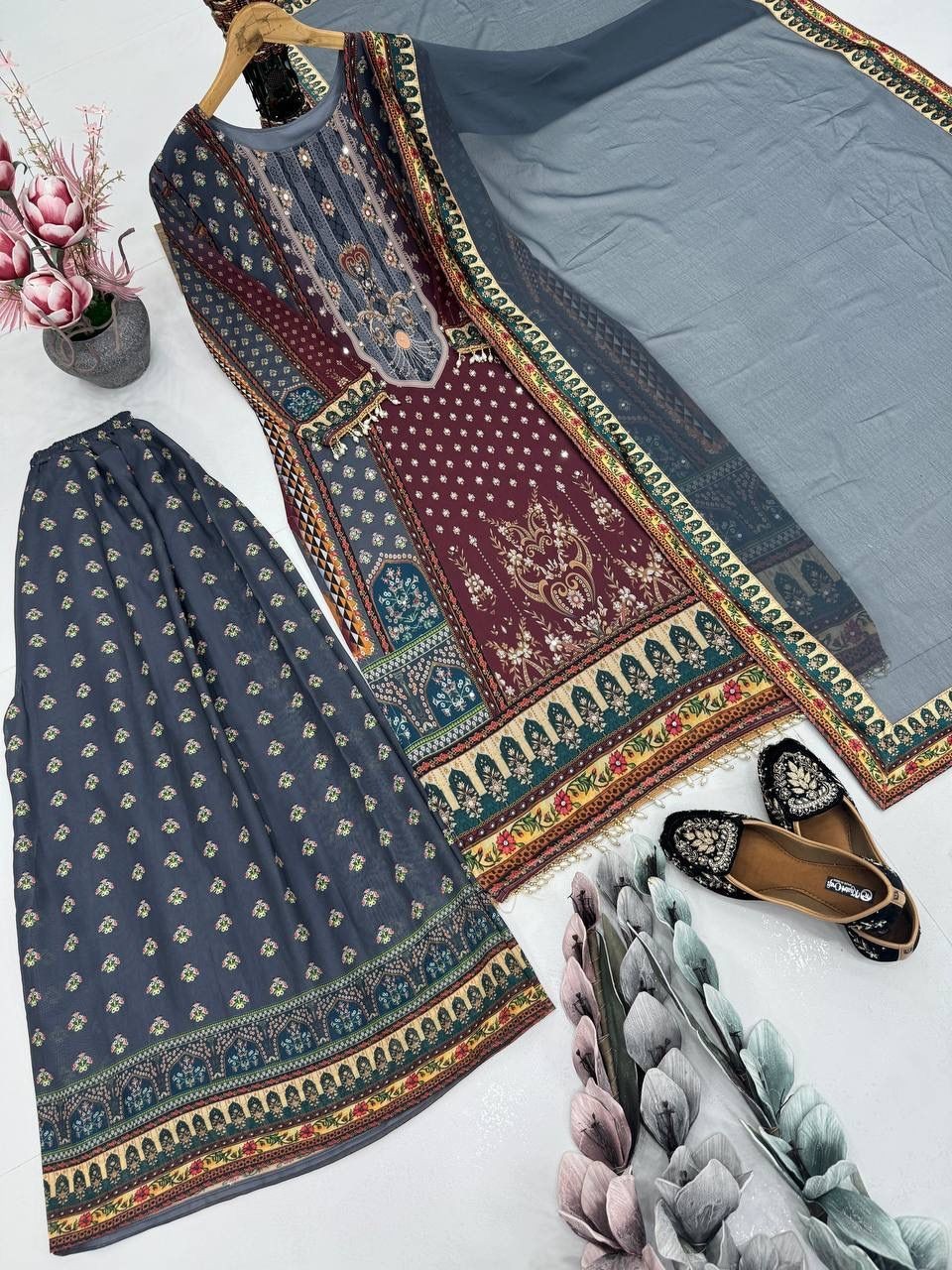 Sharara Plazoo Suit Party Wear Pakistani Wedding Salwar Kameez palazoo suit eid
