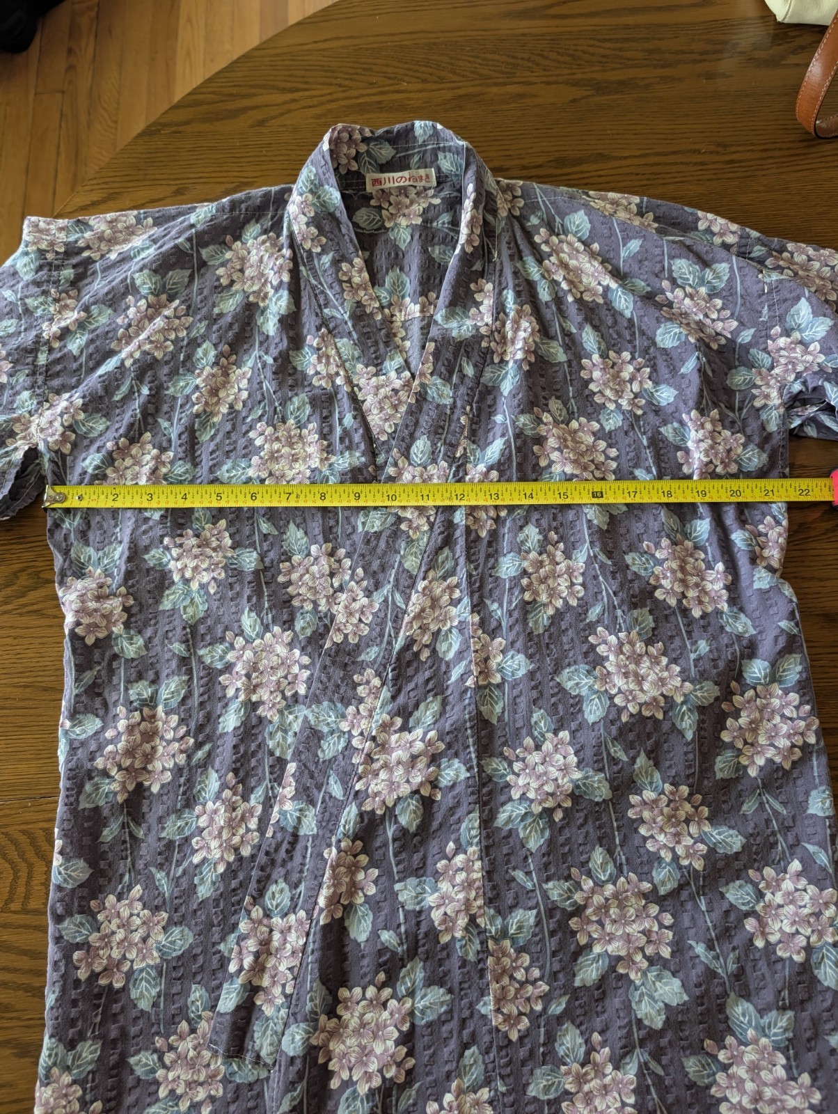 Nishiwaka Cotton Nemaki – Japanese Purple Hydrangea Pattern Traditional