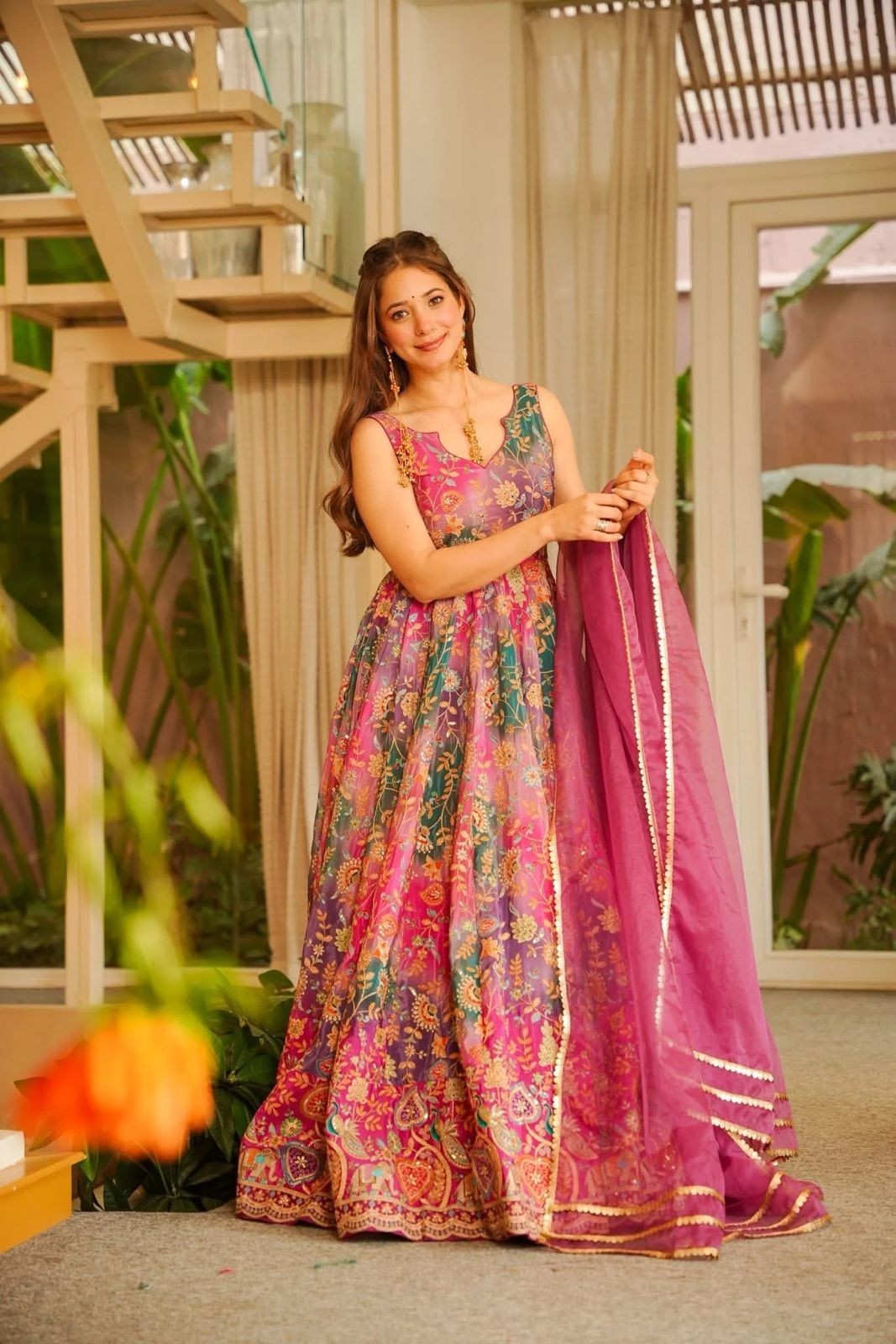 Indian Bollywood Anarkali Gown Designer Kameez Pakistani Dress Suit Party